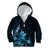 Matariki New Zealand Kid Hoodie Maori Pattern Blue Galaxy