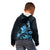 Matariki New Zealand Kid Hoodie Maori Pattern Blue Galaxy