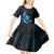 Matariki New Zealand Kid Short Sleeve Dress Maori Pattern Blue Galaxy