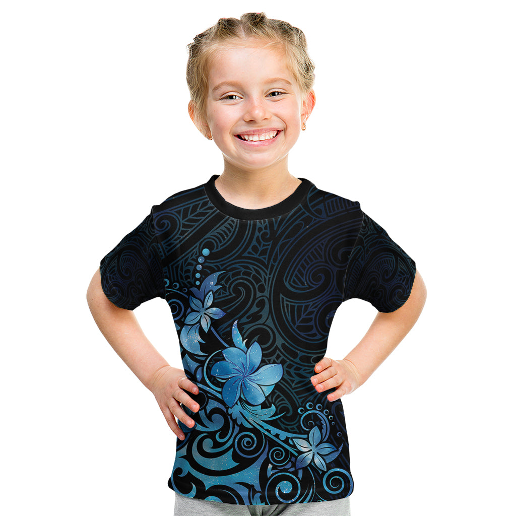 Matariki New Zealand Kid T Shirt Maori Pattern Blue Galaxy