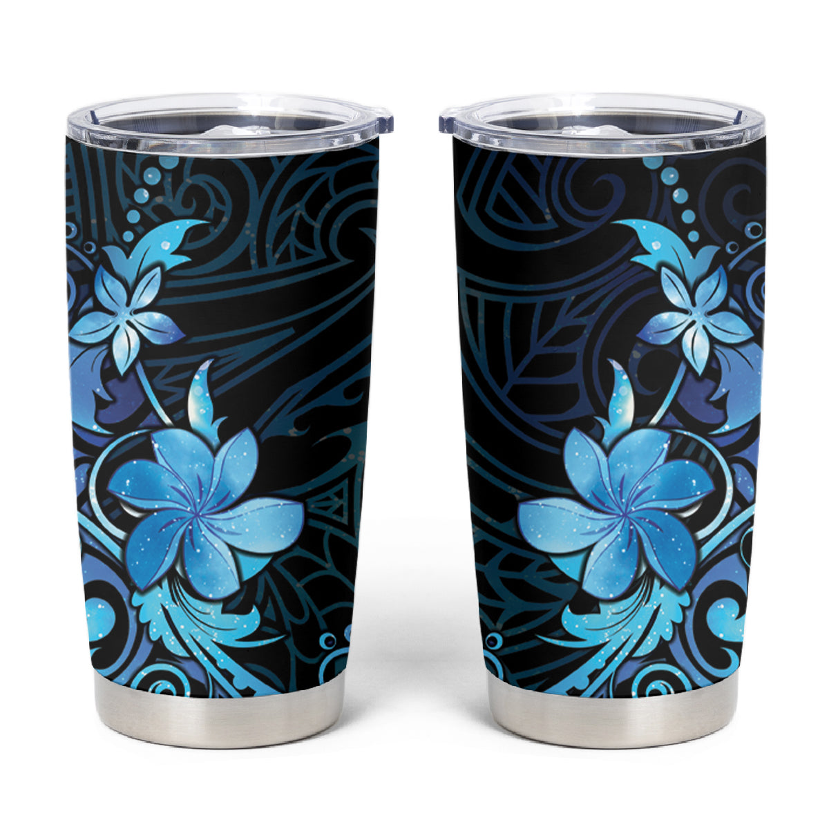 Matariki New Zealand Tumbler Cup Maori Pattern Blue Galaxy