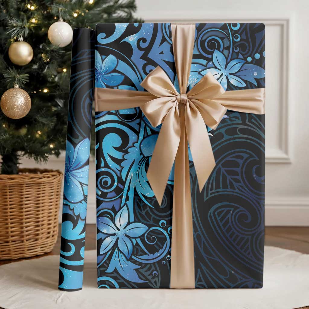 Matariki New Zealand Wrapping Paper Maori Pattern Blue Galaxy - Polynesian Pride