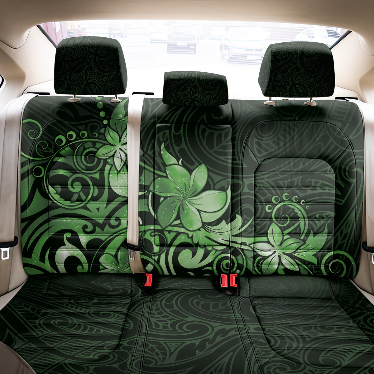 Matariki New Zealand Back Car Seat Cover Maori Pattern Green Galaxy