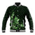 Matariki New Zealand Baseball Jacket Maori Pattern Green Galaxy