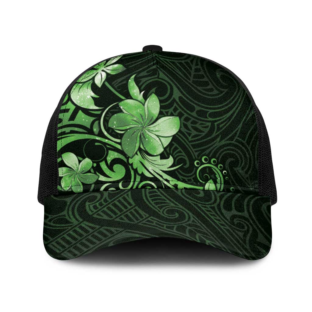 Matariki New Zealand Baseball Net Cap Maori Pattern Green Galaxy LT05 One Size Black Green - Polynesian Pride
