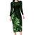 Matariki New Zealand Family Matching Long Sleeve Bodycon Dress and Hawaiian Shirt Maori Pattern Green Galaxy