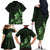 Matariki New Zealand Family Matching Off The Shoulder Long Sleeve Dress and Hawaiian Shirt Maori Pattern Green Galaxy