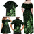 Matariki New Zealand Family Matching Off Shoulder Maxi Dress and Hawaiian Shirt Maori Pattern Green Galaxy