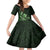 Matariki New Zealand Family Matching Off Shoulder Short Dress and Hawaiian Shirt Maori Pattern Green Galaxy