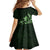 Matariki New Zealand Family Matching Off Shoulder Short Dress and Hawaiian Shirt Maori Pattern Green Galaxy