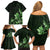 Matariki New Zealand Family Matching Off Shoulder Short Dress and Hawaiian Shirt Maori Pattern Green Galaxy