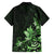 Matariki New Zealand Family Matching Off Shoulder Short Dress and Hawaiian Shirt Maori Pattern Green Galaxy