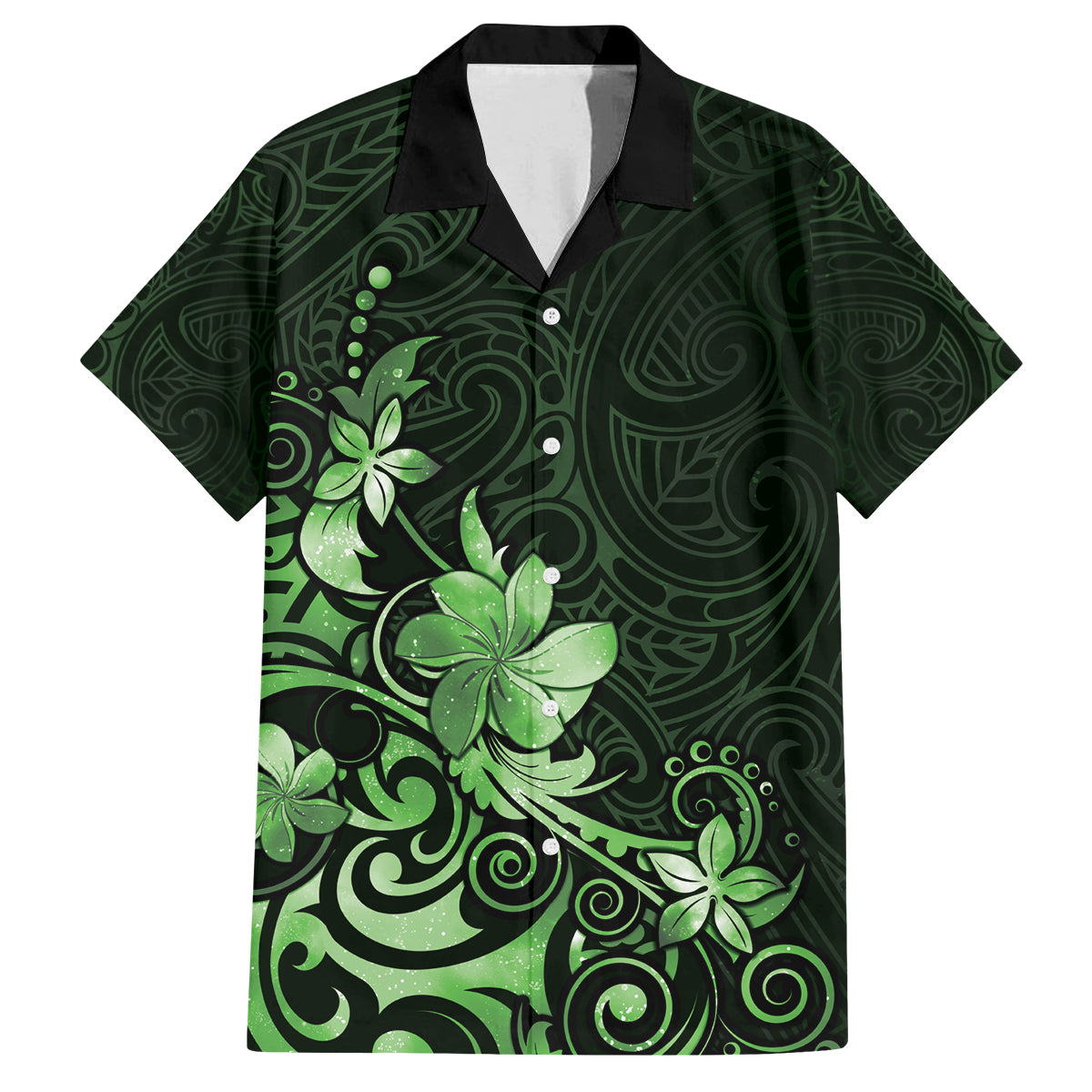 Matariki New Zealand Family Matching Puletasi and Hawaiian Shirt Maori Pattern Green Galaxy