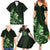 Matariki New Zealand Family Matching Summer Maxi Dress and Hawaiian Shirt Maori Pattern Green Galaxy