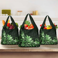Matariki New Zealand Grocery Bag Maori Pattern Green Galaxy