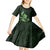 Matariki New Zealand Kid Short Sleeve Dress Maori Pattern Green Galaxy