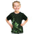 Matariki New Zealand Kid T Shirt Maori Pattern Green Galaxy