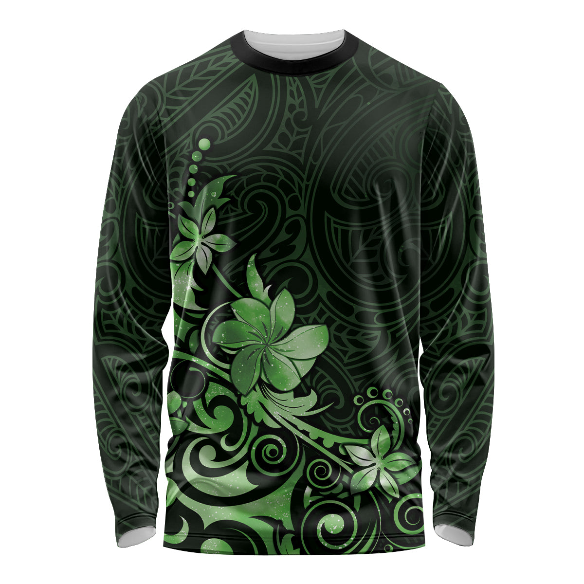 Matariki New Zealand Long Sleeve Shirt Maori Pattern Green Galaxy