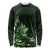 Matariki New Zealand Long Sleeve Shirt Maori Pattern Green Galaxy