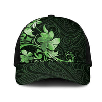 Matariki New Zealand Mesh Trucker Cap Maori Pattern Green Galaxy LT05 One Size Black Green - Polynesian Pride