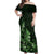 Matariki New Zealand Off Shoulder Maxi Dress Maori Pattern Green Galaxy