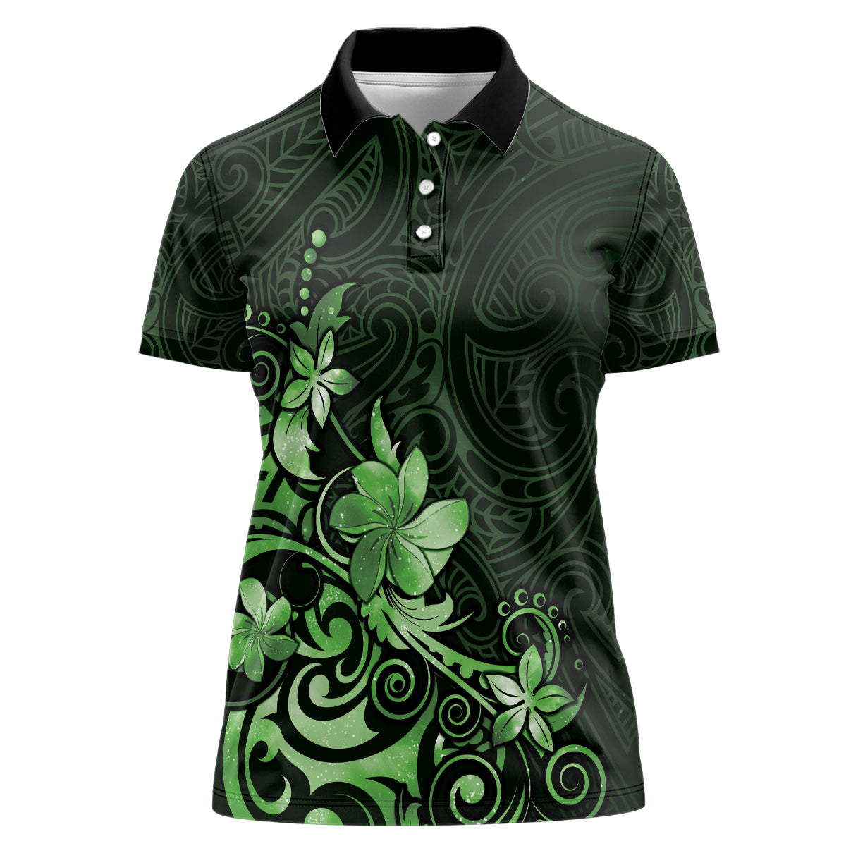 Matariki New Zealand Women Polo Shirt Maori Pattern Green Galaxy