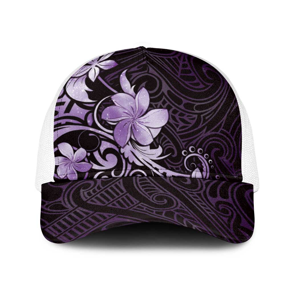 Matariki New Zealand Baseball Net Cap Maori Pattern Purple Galaxy LT05 One Size White Purple - Polynesian Pride
