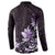 Matariki New Zealand Button Sweatshirt Maori Pattern Purple Galaxy