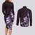 Matariki New Zealand Couples Matching Long Sleeve Bodycon Dress and Long Sleeve Button Shirt Maori Pattern Purple Galaxy