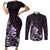 Matariki New Zealand Couples Matching Short Sleeve Bodycon Dress and Long Sleeve Button Shirt Maori Pattern Purple Galaxy