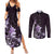 Matariki New Zealand Couples Matching Summer Maxi Dress and Long Sleeve Button Shirt Maori Pattern Purple Galaxy