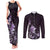 Matariki New Zealand Couples Matching Tank Maxi Dress and Long Sleeve Button Shirt Maori Pattern Purple Galaxy