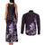 Matariki New Zealand Couples Matching Tank Maxi Dress and Long Sleeve Button Shirt Maori Pattern Purple Galaxy