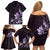 Matariki New Zealand Family Matching Off Shoulder Short Dress and Hawaiian Shirt Maori Pattern Purple Galaxy