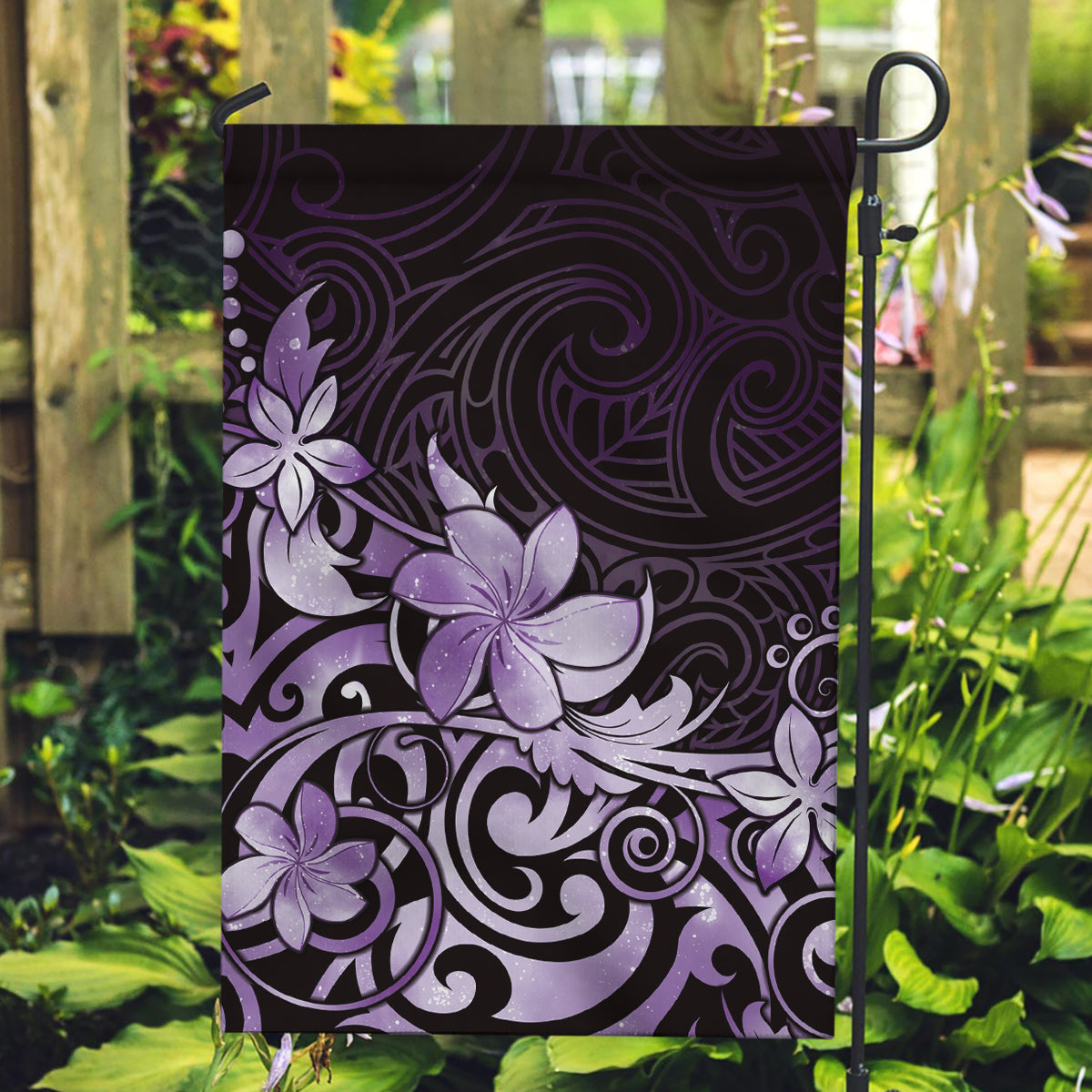 Matariki New Zealand Garden Flag Maori Pattern Purple Galaxy