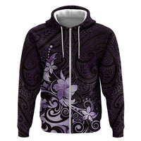 Matariki New Zealand Hoodie Maori Pattern Purple Galaxy