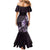 Matariki New Zealand Mermaid Dress Maori Pattern Purple Galaxy