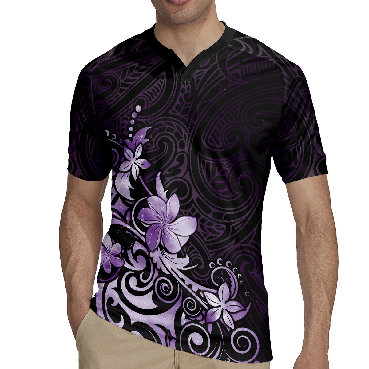 Matariki New Zealand Rugby Jersey Maori Pattern Purple Galaxy