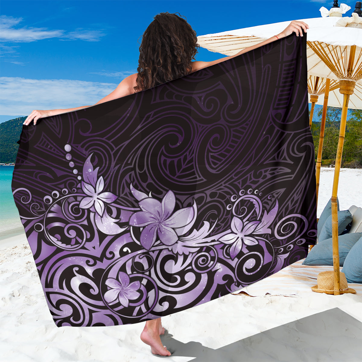 Matariki New Zealand Sarong Maori Pattern Purple Galaxy