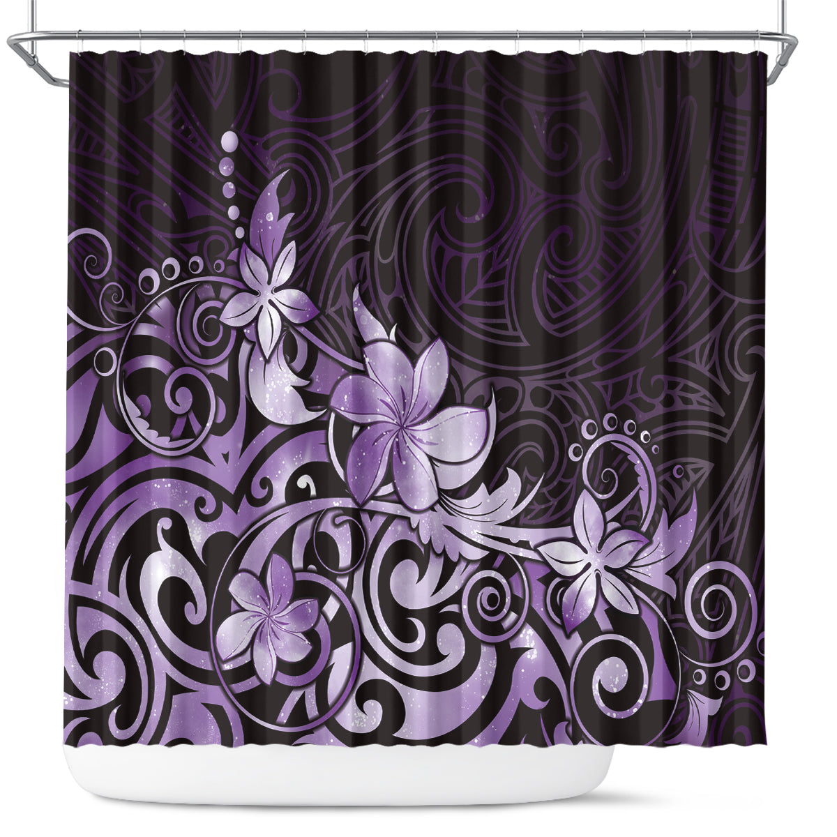 Matariki New Zealand Shower Curtain Maori Pattern Purple Galaxy