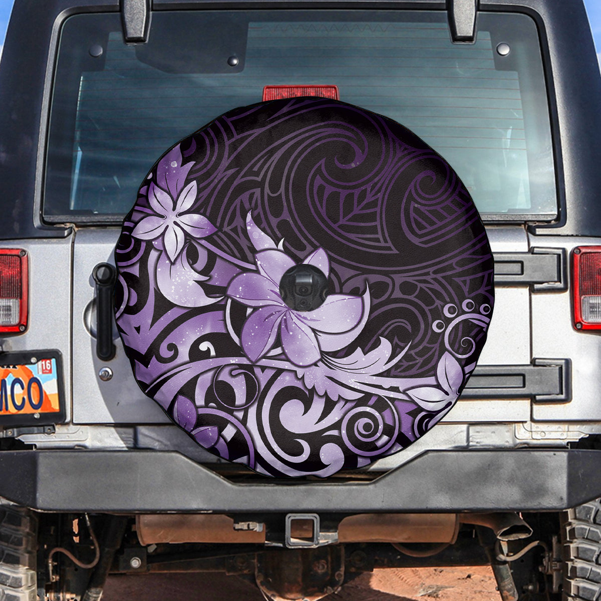 Matariki New Zealand Spare Tire Cover Maori Pattern Purple Galaxy