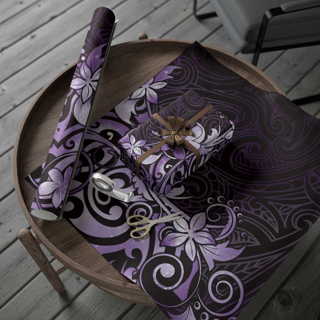 Matariki New Zealand Wrapping Paper Maori Pattern Purple Galaxy - Polynesian Pride