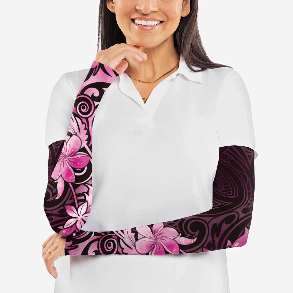 Matariki New Zealand Arm Sleeves Maori Pattern Pink Galaxy - Polynesian Pride