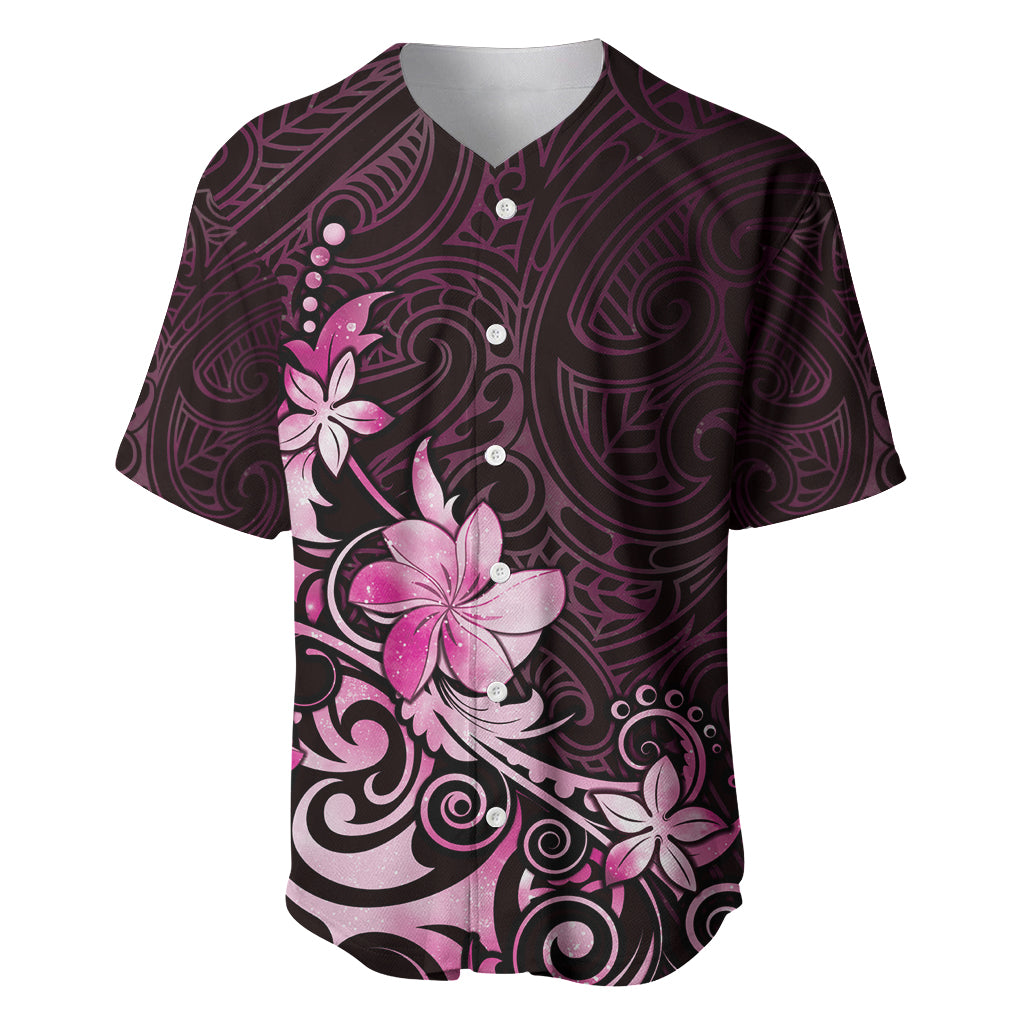 Matariki New Zealand Baseball Jersey Maori Pattern Pink Galaxy