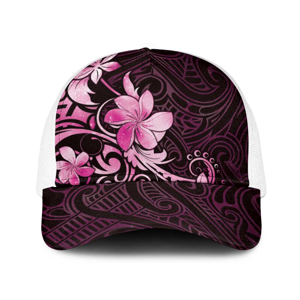 Matariki New Zealand Baseball Net Cap Maori Pattern Pink Galaxy LT05 One Size White Pink - Polynesian Pride