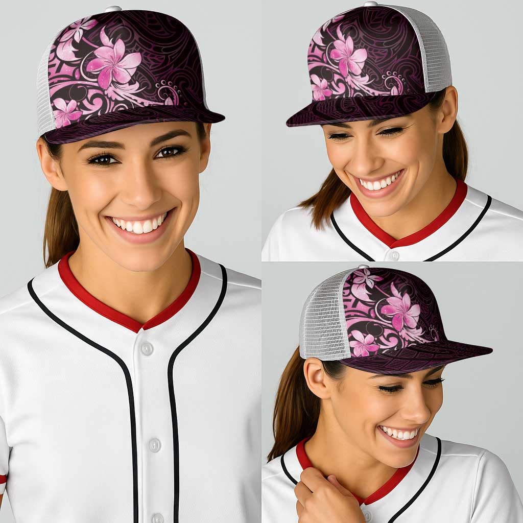 Matariki New Zealand Baseball Net Cap Maori Pattern Pink Galaxy LT05 - Polynesian Pride