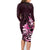 Matariki New Zealand Family Matching Long Sleeve Bodycon Dress and Hawaiian Shirt Maori Pattern Pink Galaxy