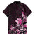 Matariki New Zealand Family Matching Off The Shoulder Long Sleeve Dress and Hawaiian Shirt Maori Pattern Pink Galaxy