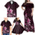 Matariki New Zealand Family Matching Off Shoulder Maxi Dress and Hawaiian Shirt Maori Pattern Pink Galaxy