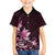 Matariki New Zealand Family Matching Off Shoulder Short Dress and Hawaiian Shirt Maori Pattern Pink Galaxy